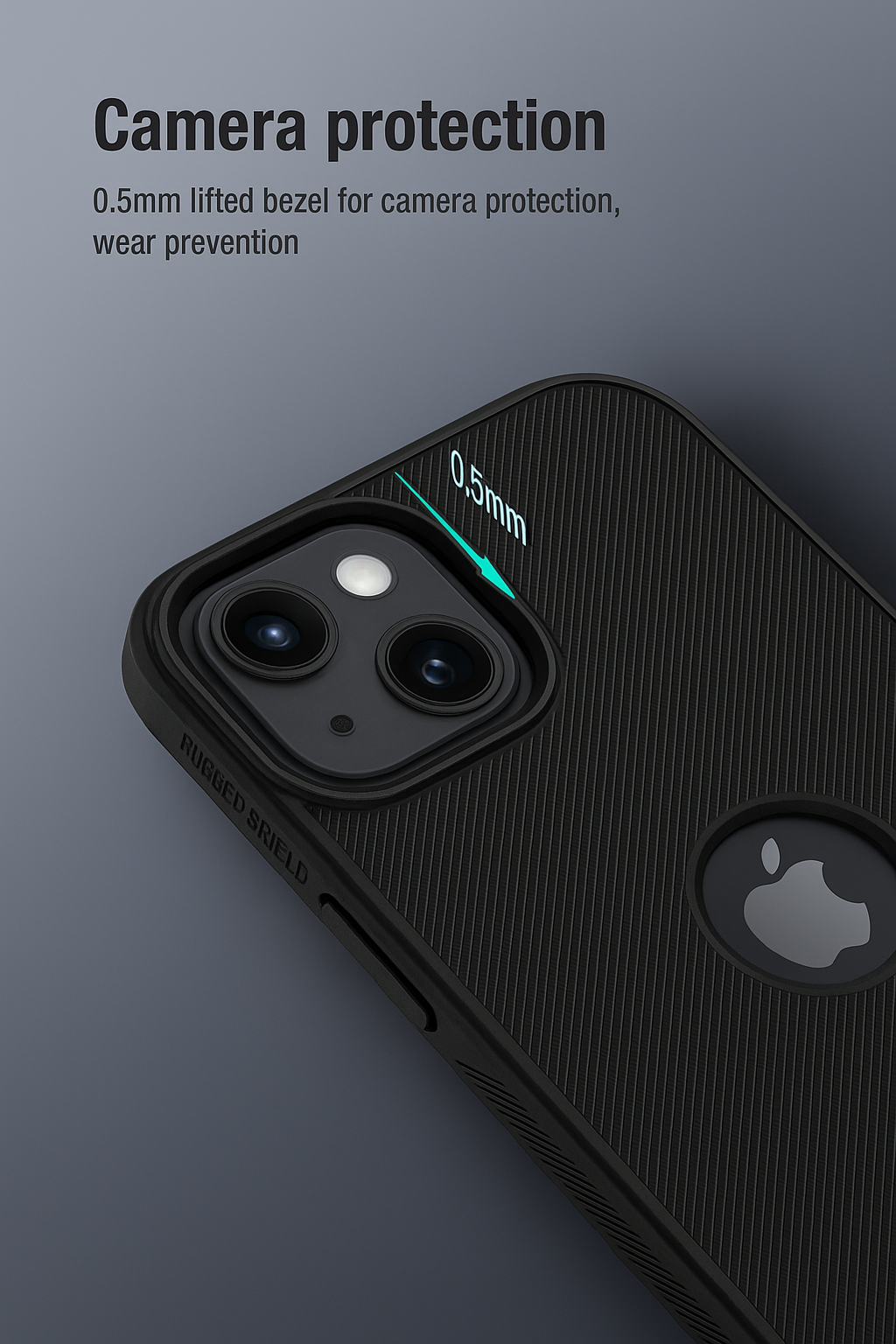 Premium Matte Textured Shockproof Case for iPhone 14 Plus (Black)